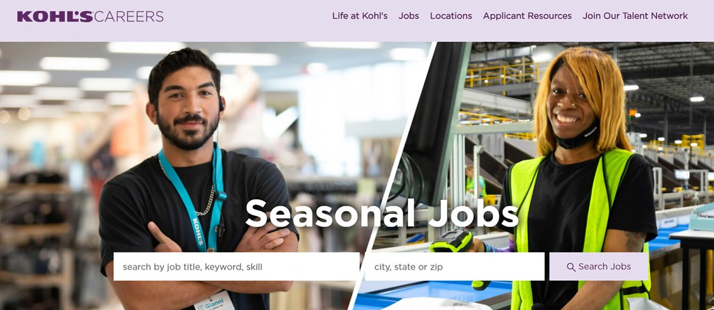 Screenshot of Kohl's job postings - Seasonal Jobs in 2023! Here’s Who’s Hiring This Holiday Season