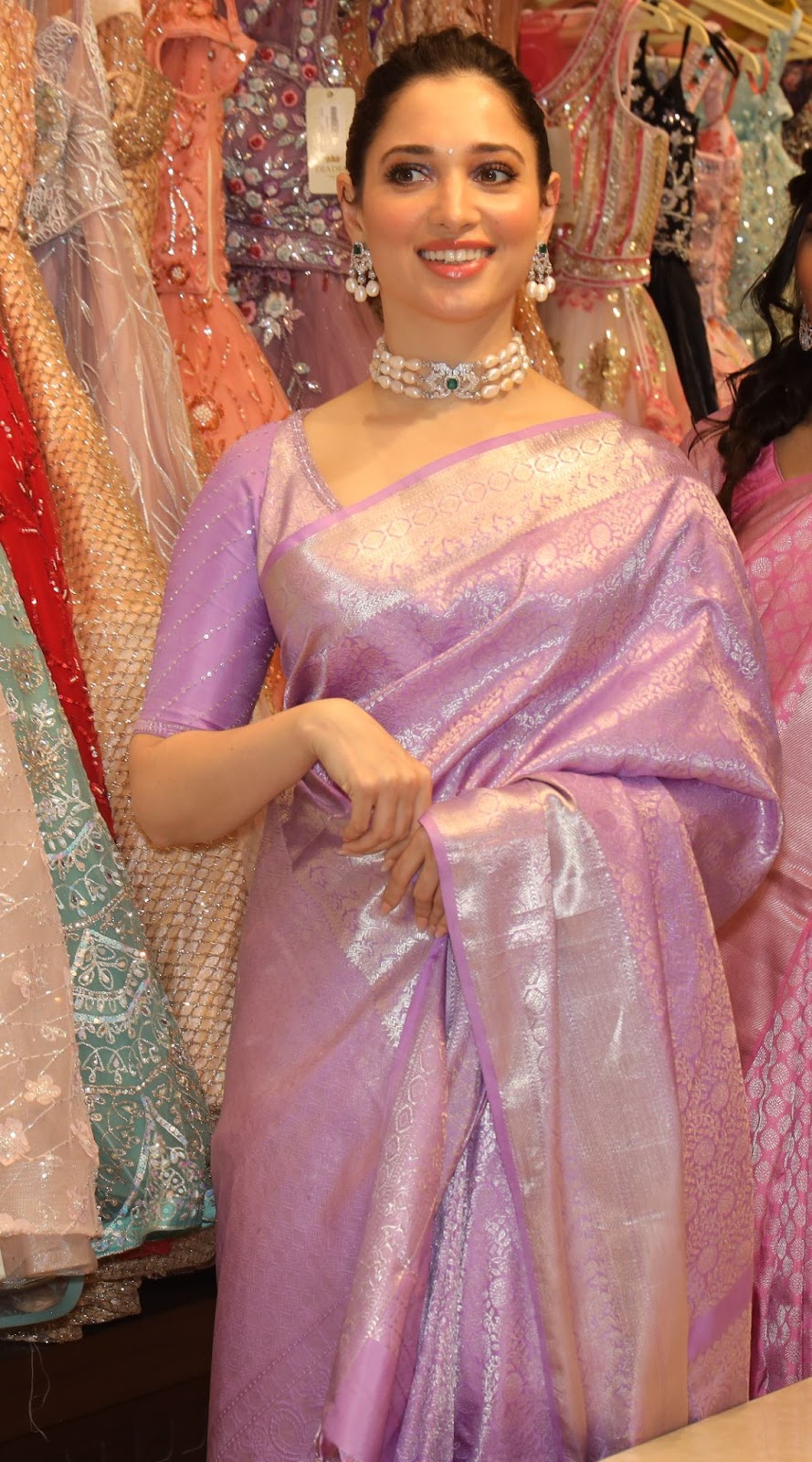 Tamanna in Banarasi silk saree 