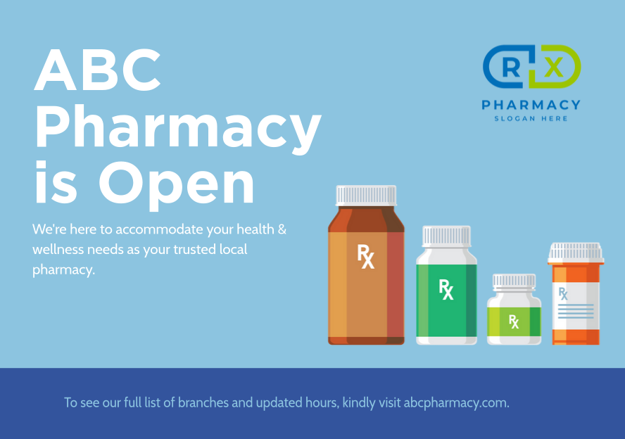 pharmacy postcard front