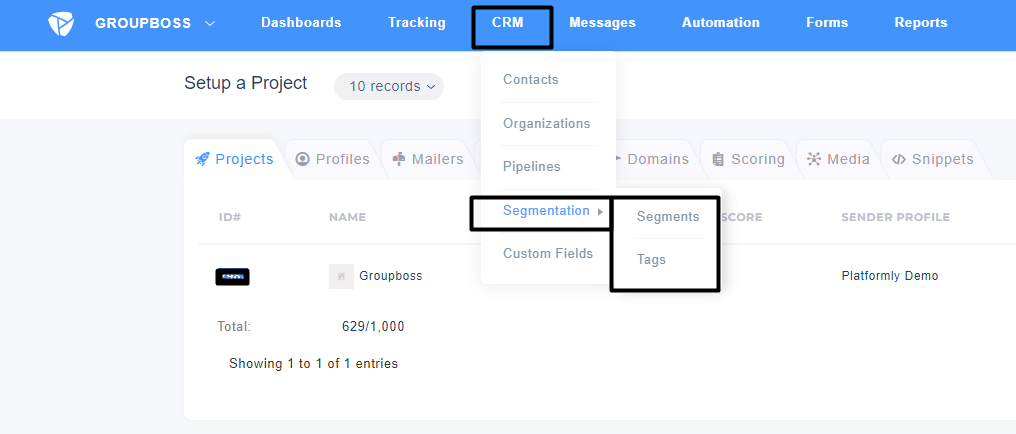 How to get segmentation ID in Platformly account step one