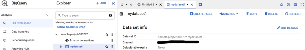 BigQuery to BigQuery: Create a Table in a BigQuery Project
