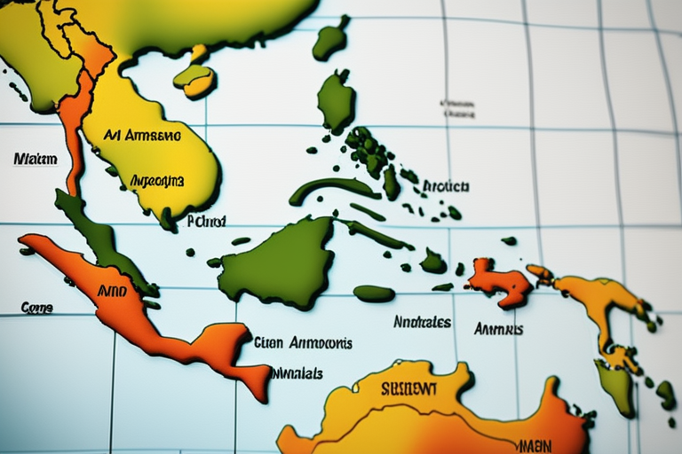 Map of Indonesia highlighting different climate zones