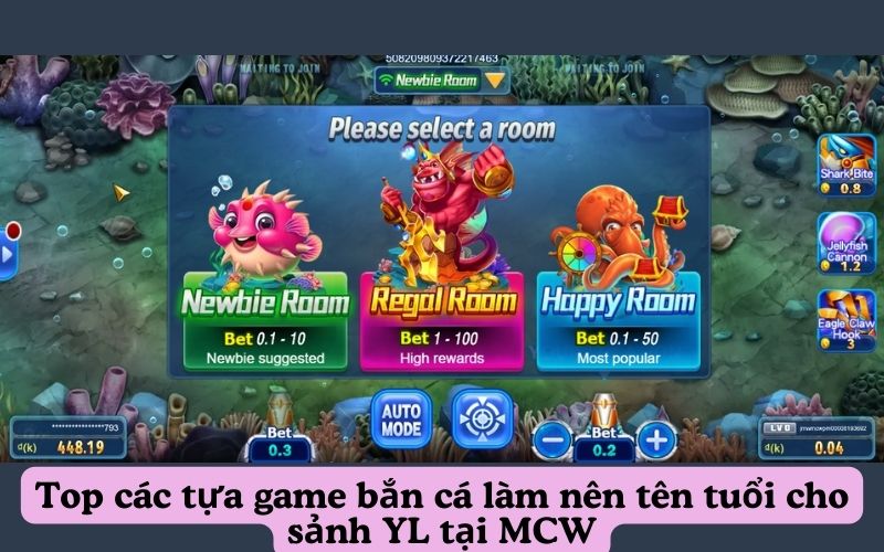 Top các tựa game bắn cá làm nên tên tuổi cho sảnh YL tại MCW