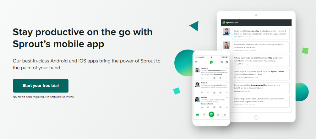 Stay productive on the go with Sprout's mobile app