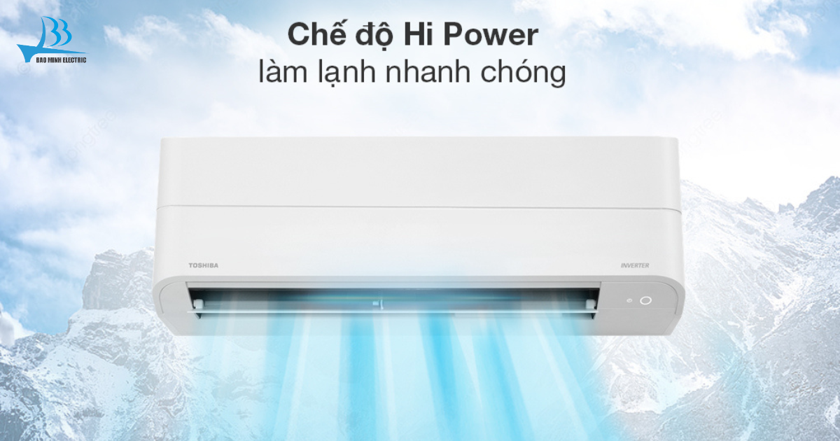 Chế độ Hi Power giúp Điều hoà treo tường Toshiba RAS-H10C4KCVG-V làm lạnh nhanh chóng