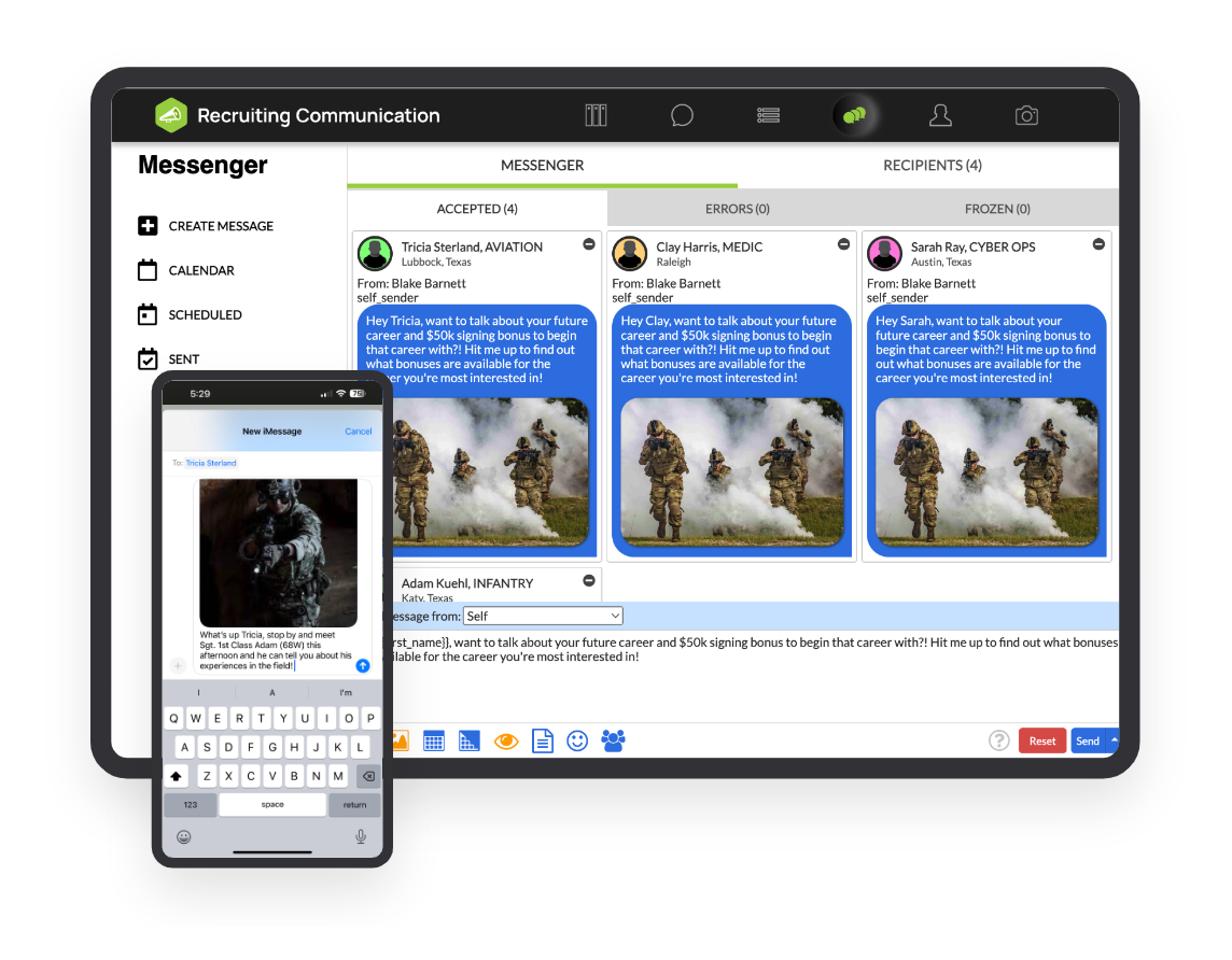 Teamworks Recruiting Kommunikation Messenger Dashboard