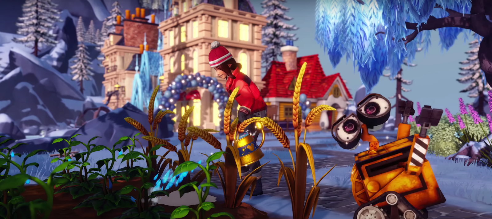 A screenshot from the trailer for the holiday event in Disney Dreamlight Valley. 