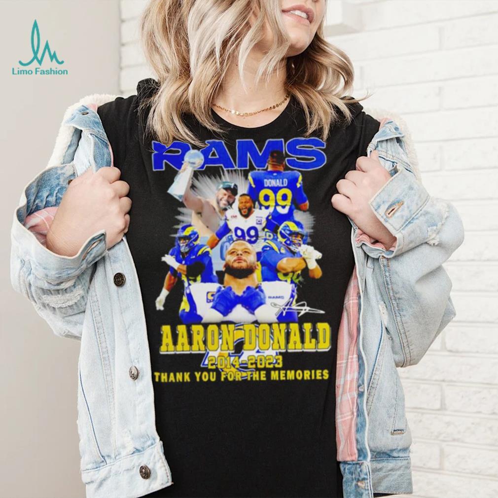 Aaron Donald Los Angeles Rams 2014 2023 signature thank you for the memories shirt