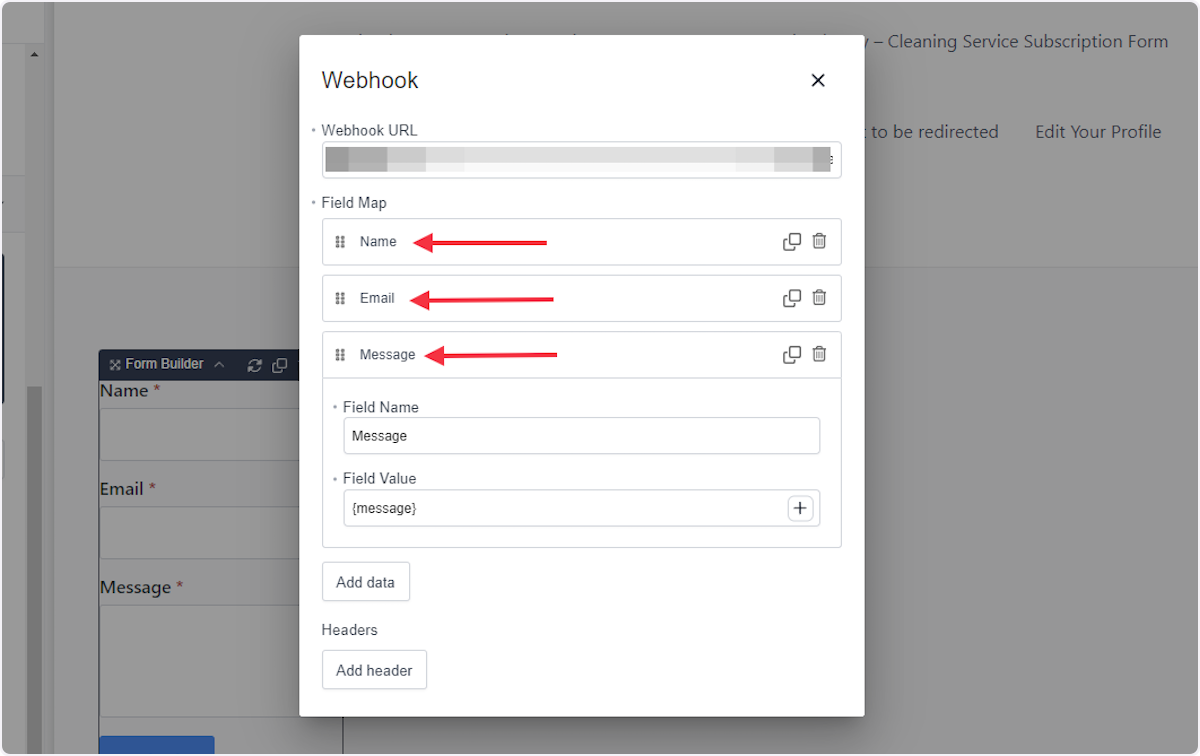 Repeat the above 2 steps for all the fields you want to capture in OttoKit.