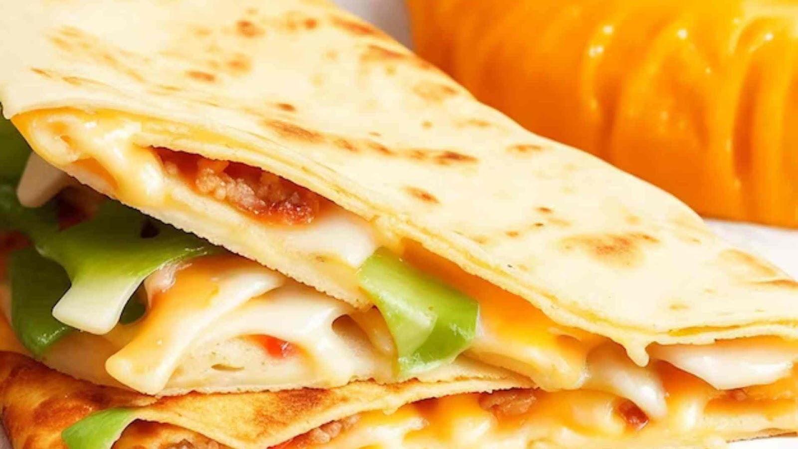Folded Crispy Cheese and Chicken Wraps: