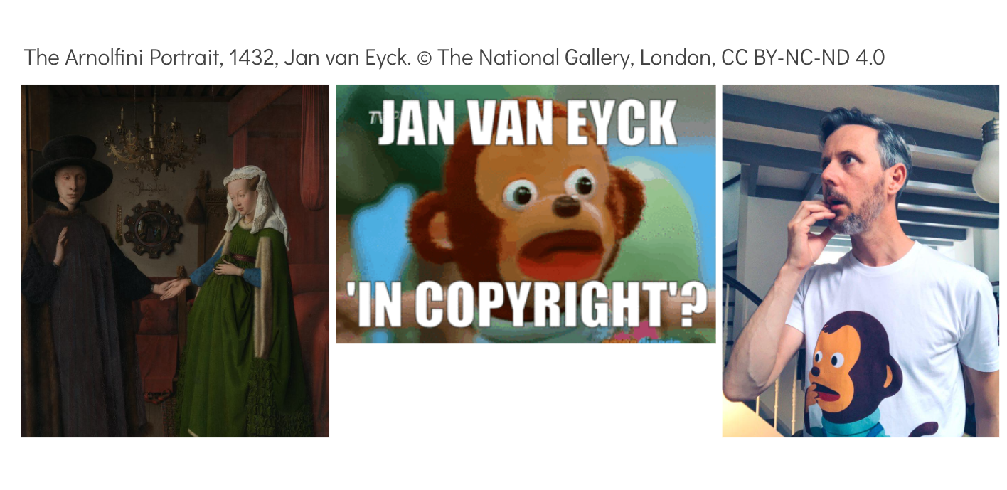 Amusing image of a Jan Van Eyck portrait and Doug McCarthy surprised it remains in copyright