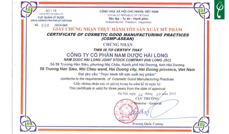 Nam dược Hải Long - Gia công sữa rửa mặt quận Ba Đình tại nhà máy đạt tiêu chuẩn CGMP