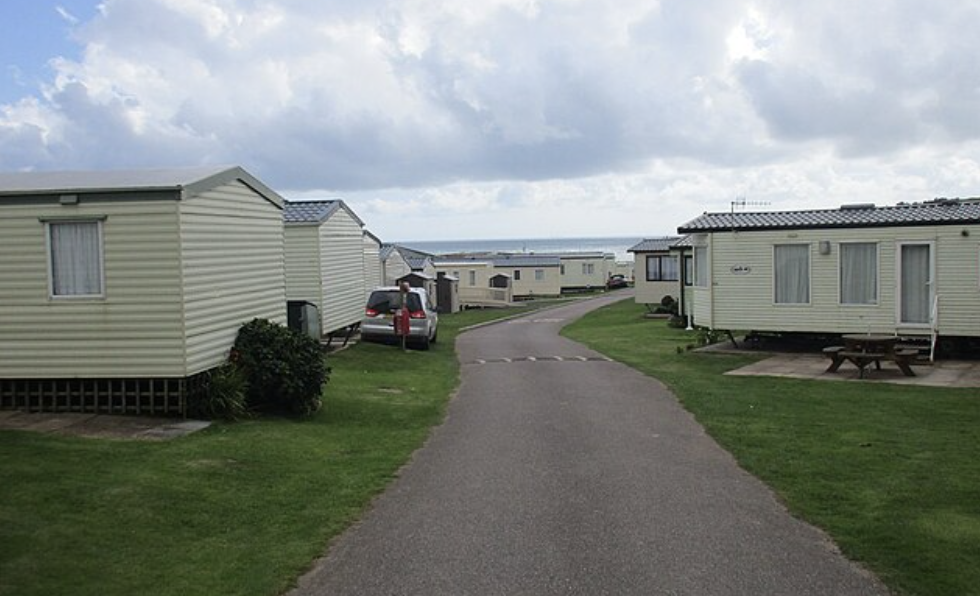 Mobile homes in Texas in a mobile home park