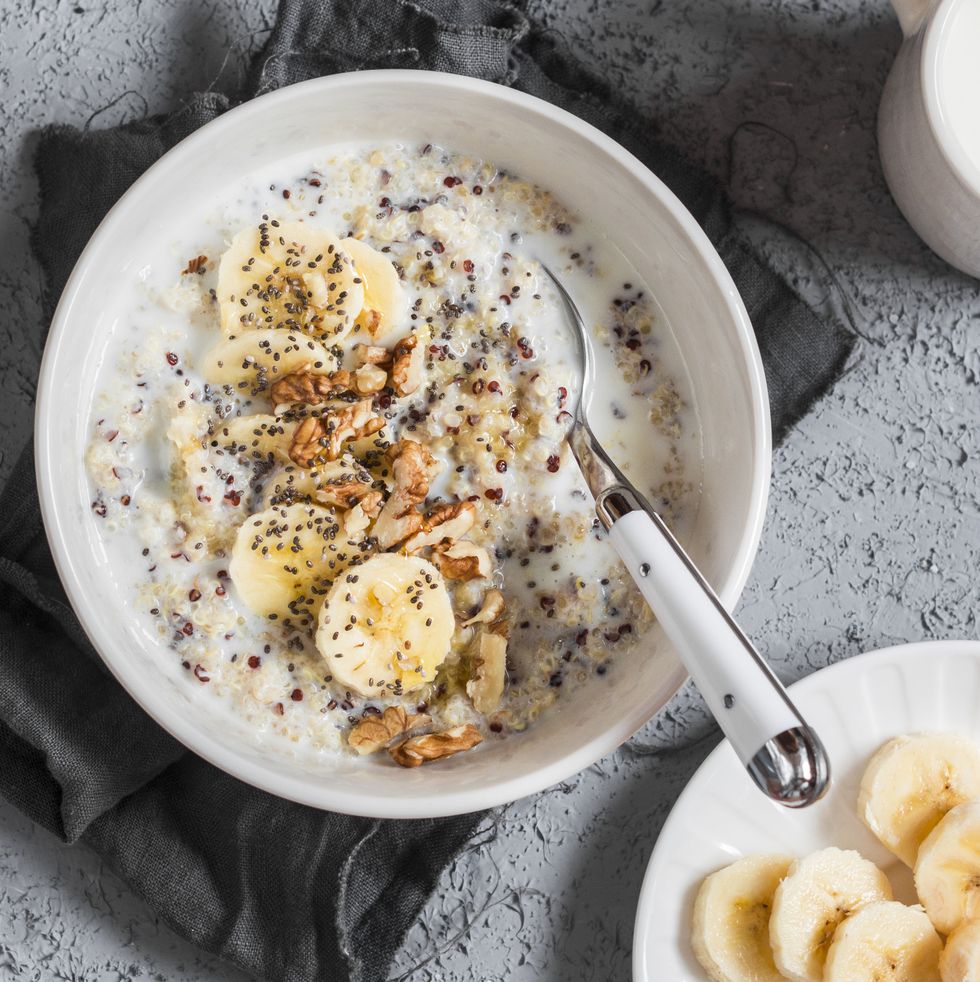 high protein breakfast coconut milk sweet quinoa porridge