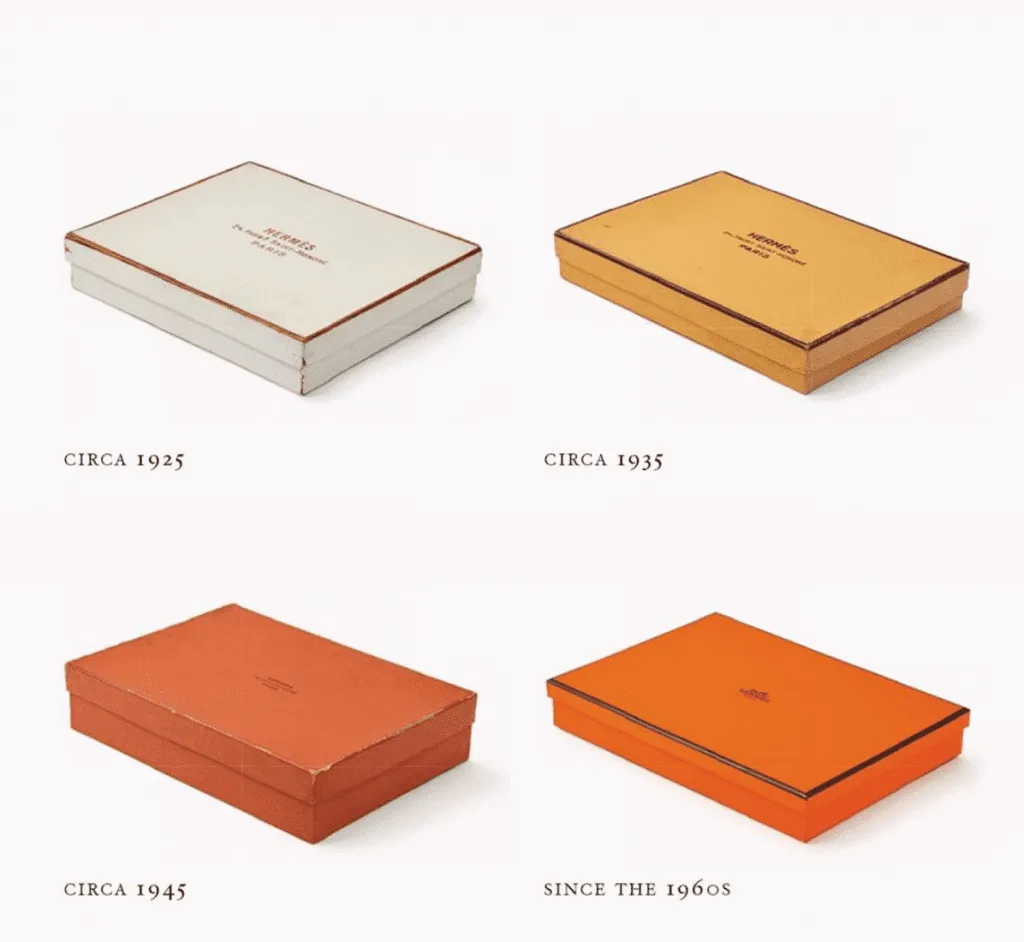 Hermès  boxes before the Hermès Orange Box