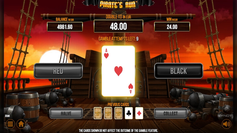 Pirates Run Gamble Feature