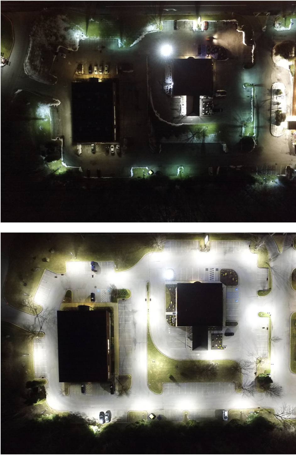 Before and After Parking Lot Lighting | Stouch Lighting