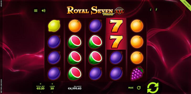 Royal Seven XXL Deluxe Slot grid and layout
