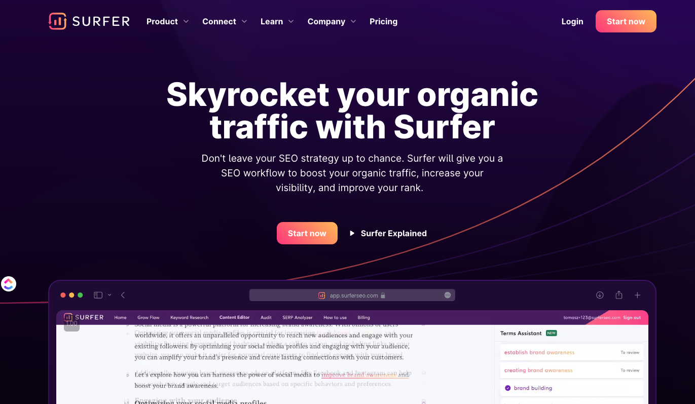 Skyrocket your organic traffic with Surfer SEO