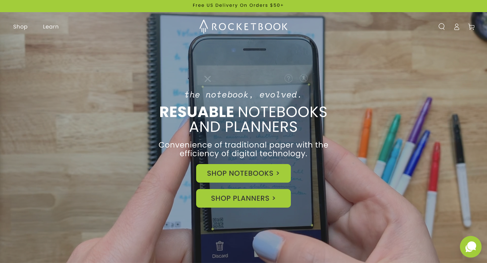 single product website example: Rocketbook