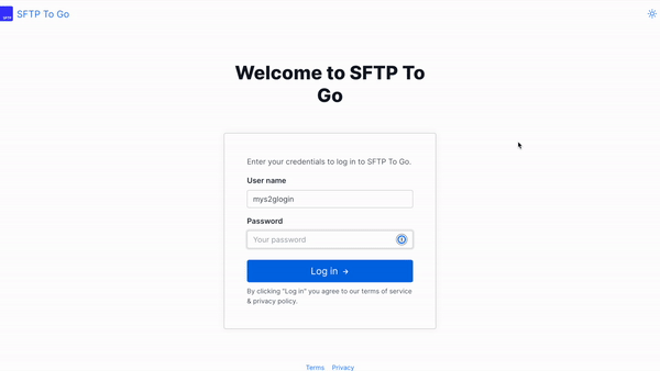 sftp to go web portal interface