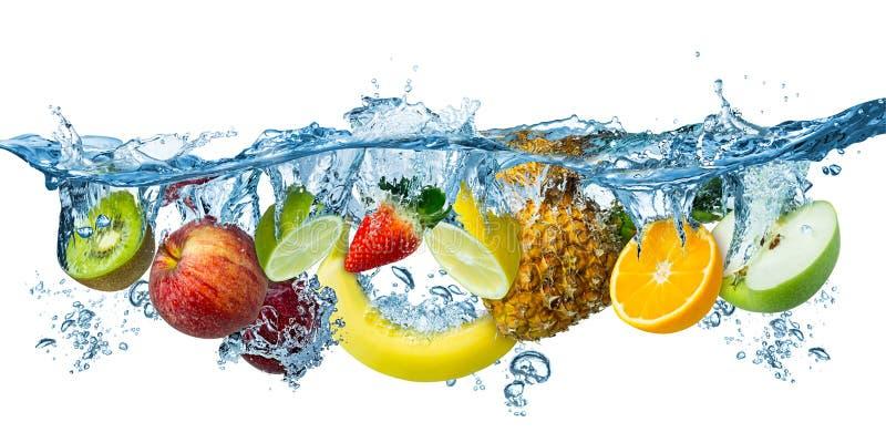 Fresh Multi Fruits Splashing into Blue Clear Water Splash Healthy Food Diet  Freshness Concept Isolated White Background Stock Image - Image of ripe,  exotic: 142771823