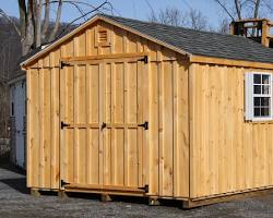Image of Board and batten siding wood shed siding