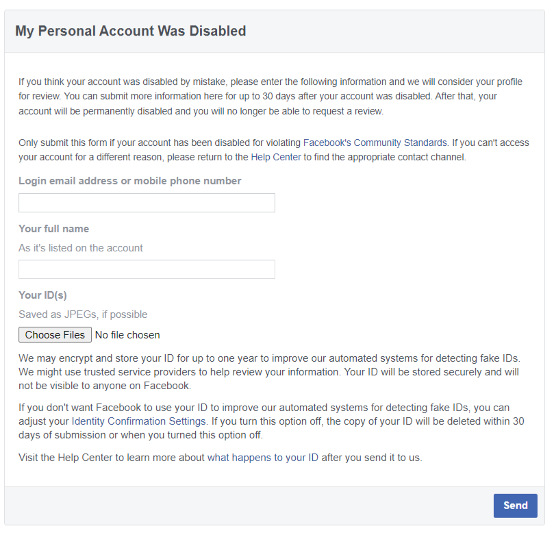 Facebook review page 