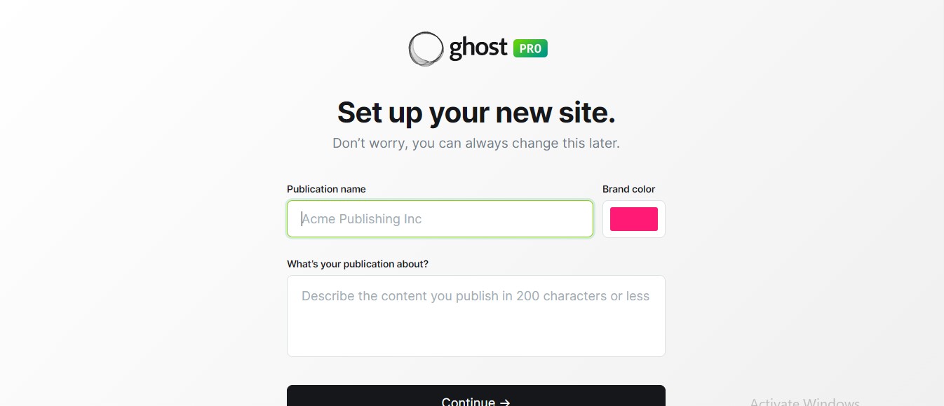 Step 1 to create a fashion blog on Ghost