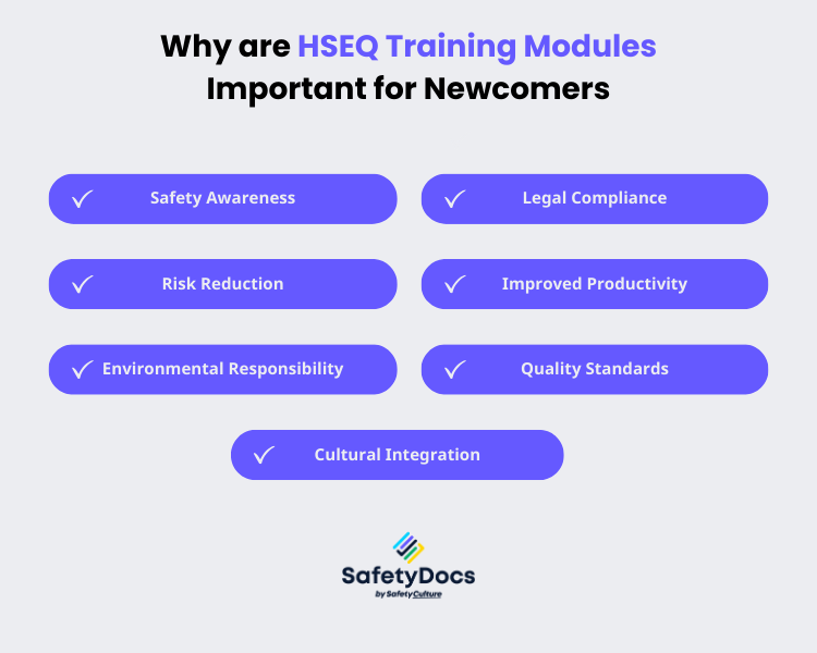 Why are HSEQ Training Modules Important to Newcomers Infographic | SafetyDocs by SafetyCulture