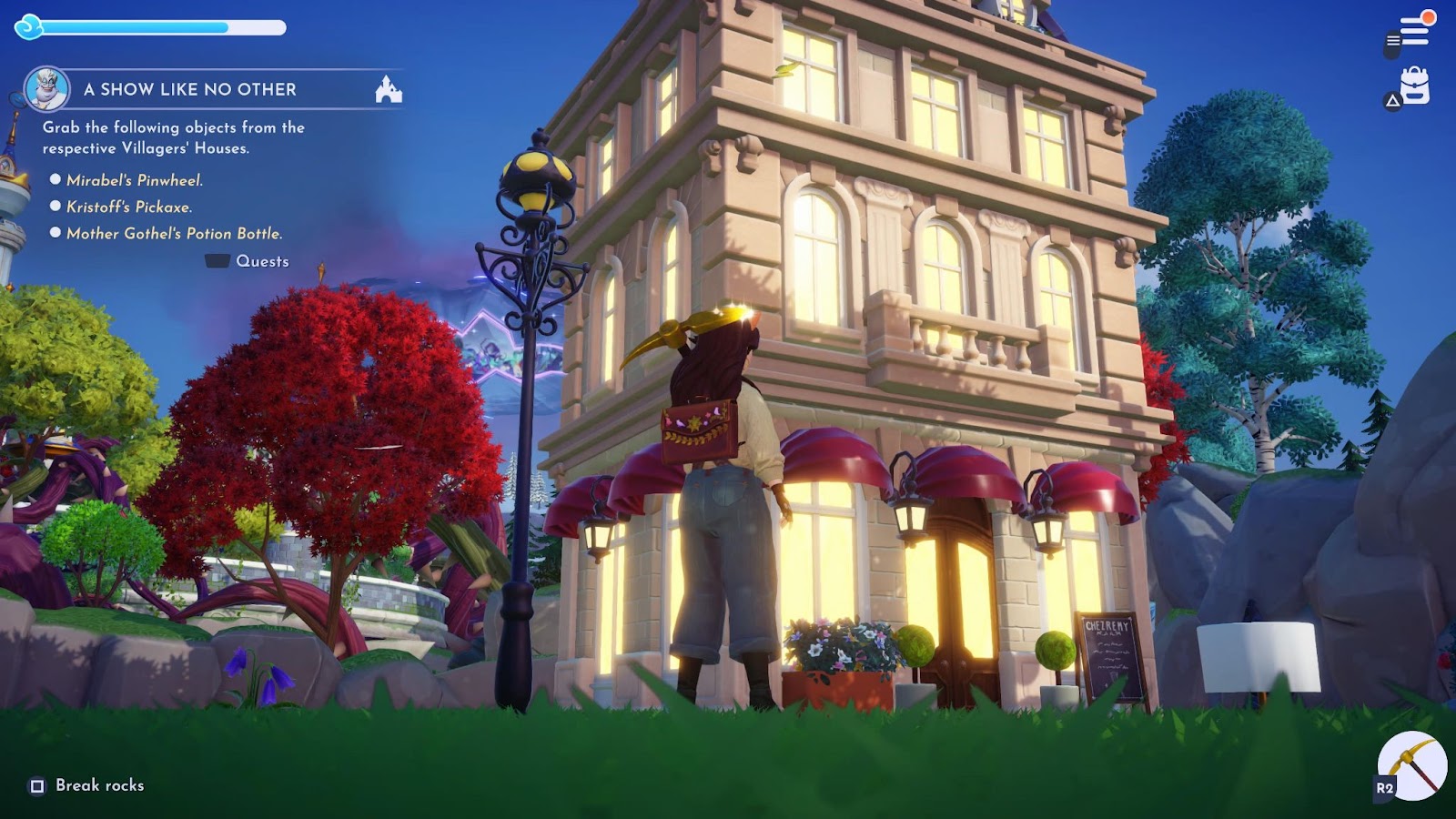 An in game screenshot of Chez Remy from Disney Dreamlight Valley. 