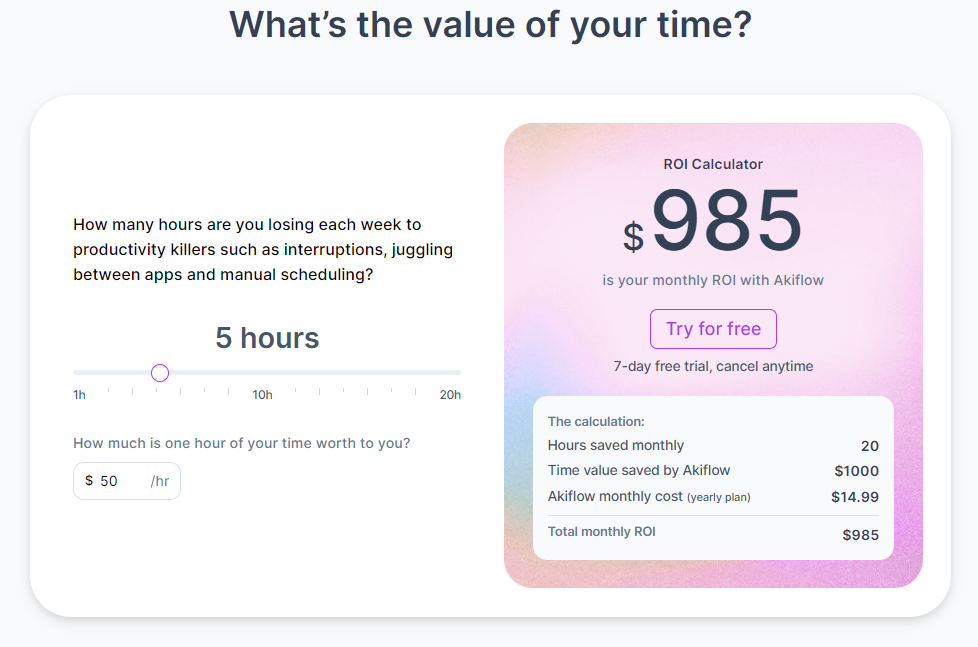 What is the value of your time with Akiflow