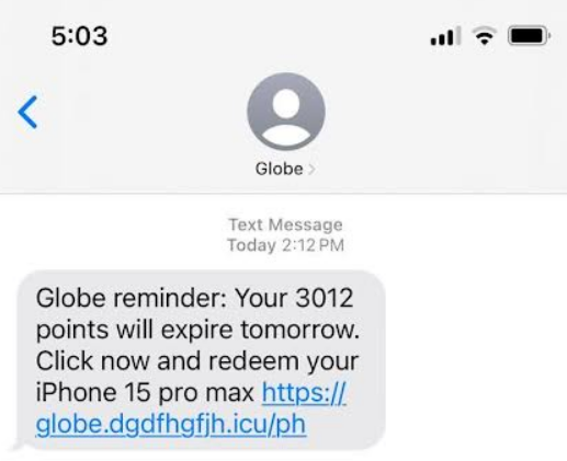 Globe warns vs spoofed messages for Rewards claims Redeem Globe Rewards via GlobeOne app