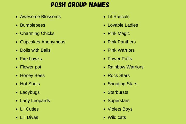 Posh Group Names