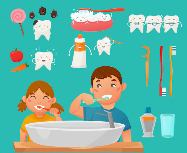 Oral hygiene illustration