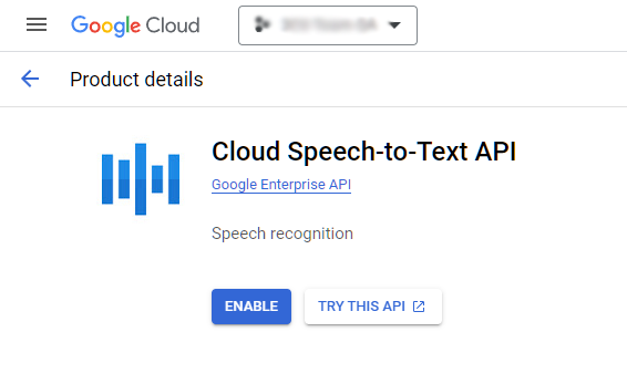 Configurare Google Cloud Storage per 3CX - Abilita Speech-to-Text