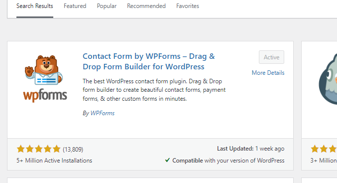 Activate Wpforms Plugin