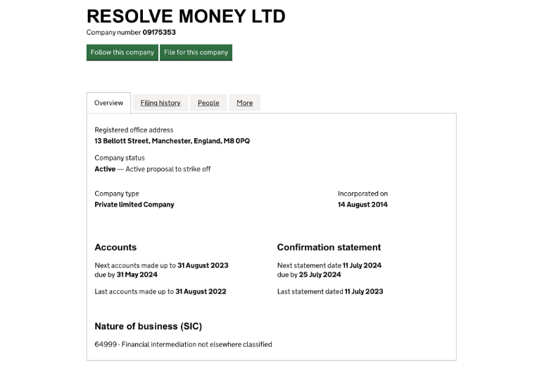 Проверка Resolve Money LTD на честность, отзывы клиентов