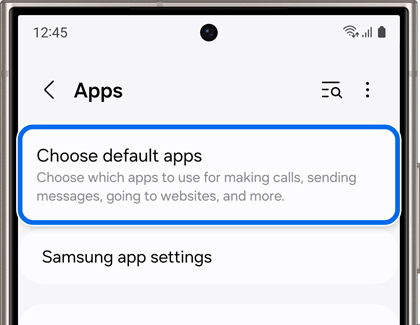 Choose default apps being highlighted in Settings