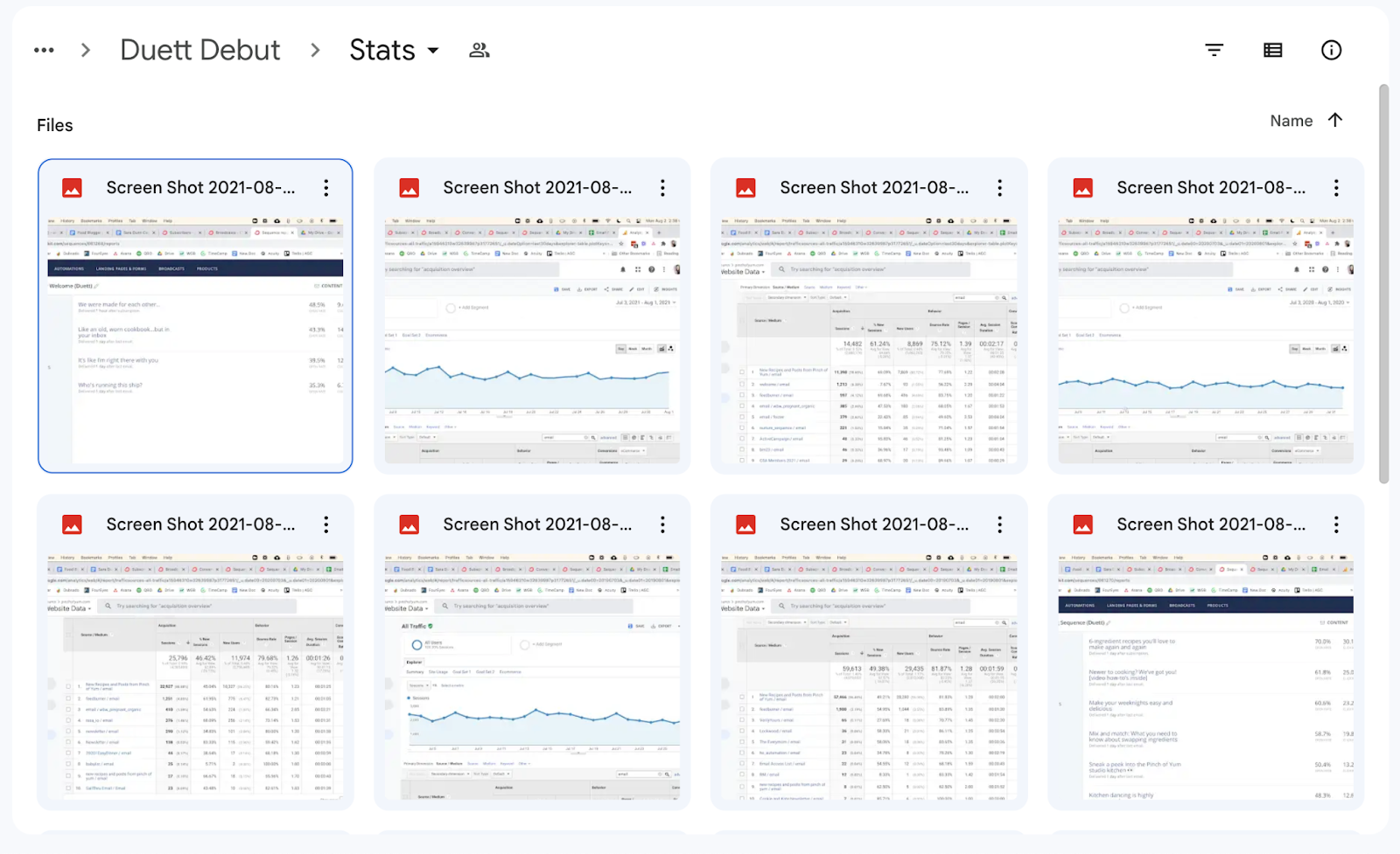 Example of how to store your screenshot stats in Google Drive 