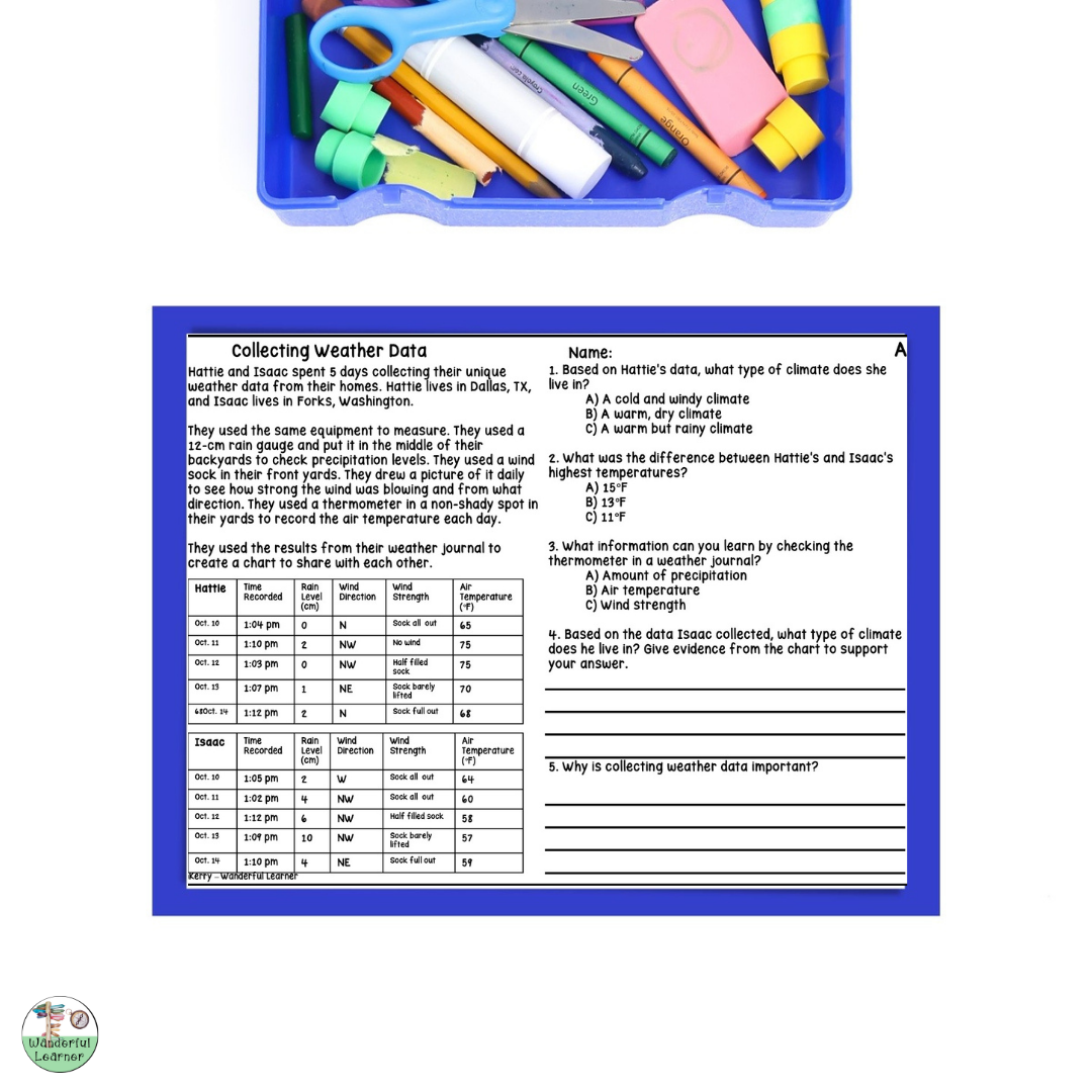 Engage students in a Weather Unit with differentiated science passages reinforcing reading skills. 