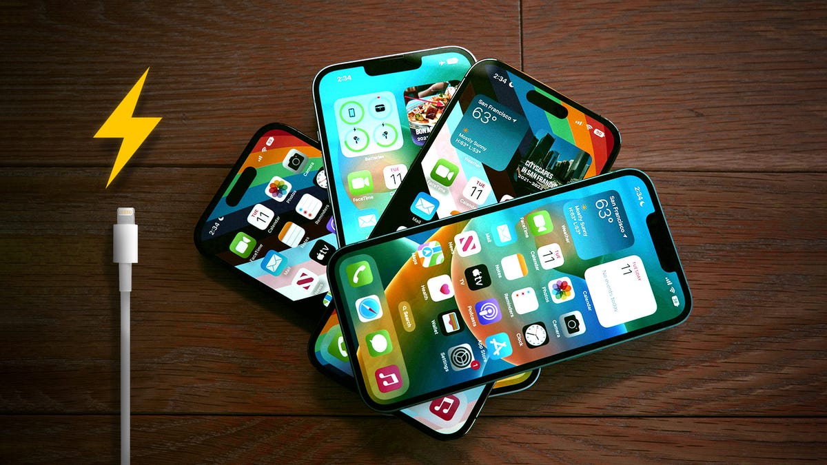 a pile of iPhones