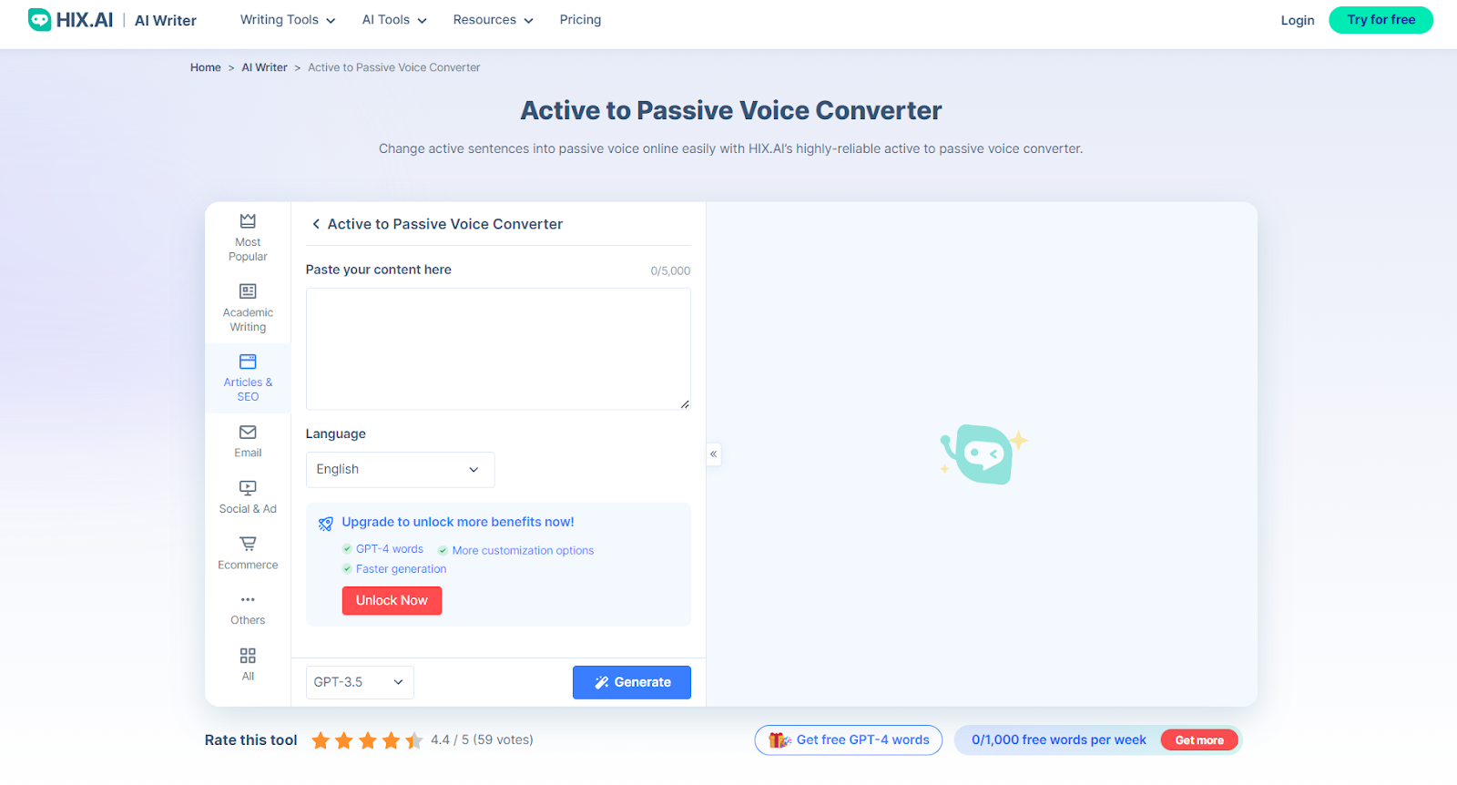 How to Change Active Voice to Passive Voice with HIX AI Writer?