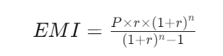 EMI Formula used in this Calculator