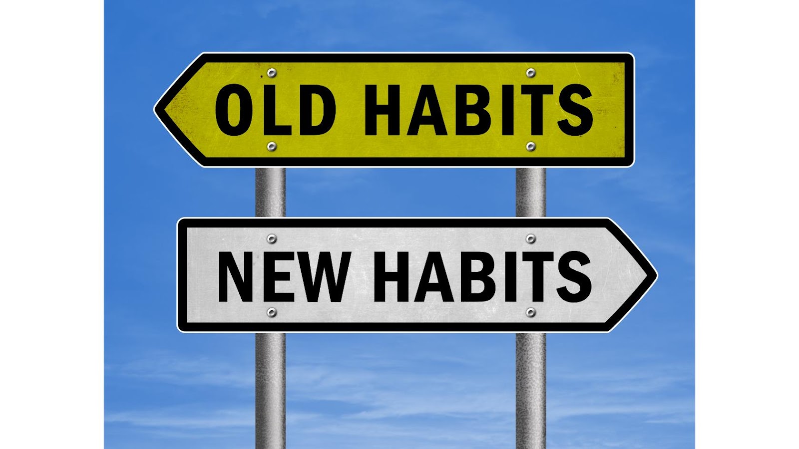 text printed old habits and new habits