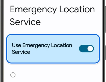 Use Emergency Location Service button activated on a Galaxy S24 Ultra