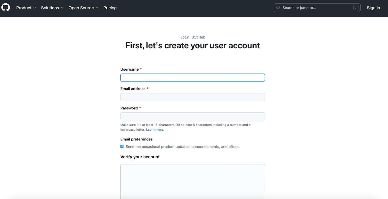 how to register for a GitHub account