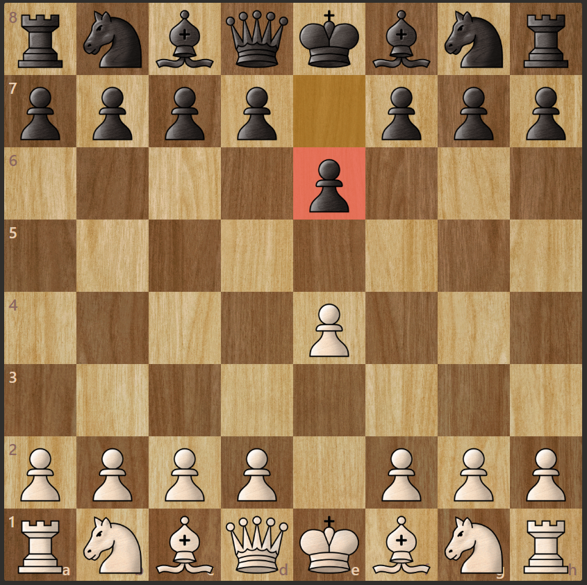 The French Defense response to the King's pawn opening. 