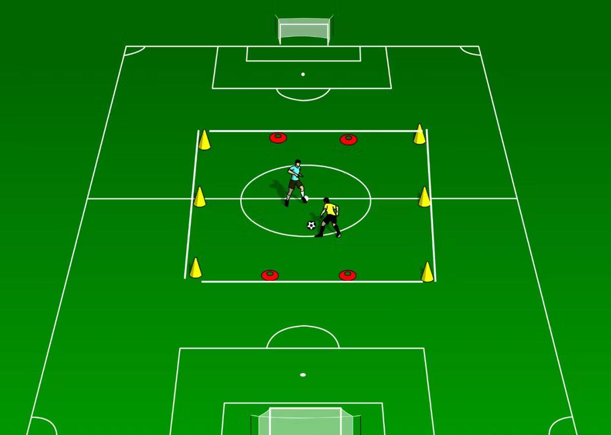 Latihan Kontrol Bola Terbaik untuk Meningkatkan Keterampilan Menggiring Bola Futsal Anda - One on One Controlled Dribble Drill