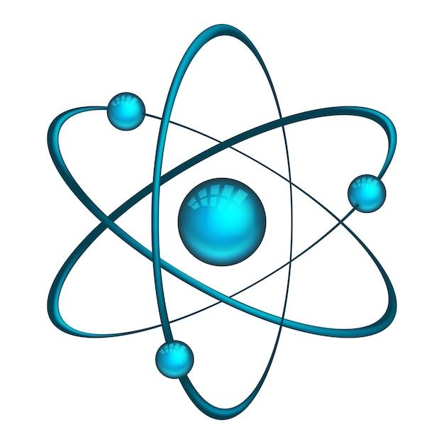 Free vector atom. illustration of model with electrons and neutron isolated